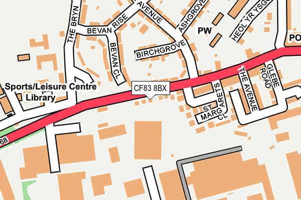 CF83 8BX map - OS OpenMap – Local (Ordnance Survey)