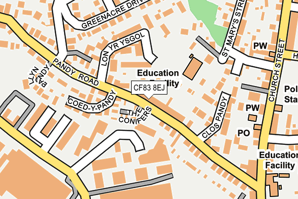 CF83 8EJ map - OS OpenMap – Local (Ordnance Survey)