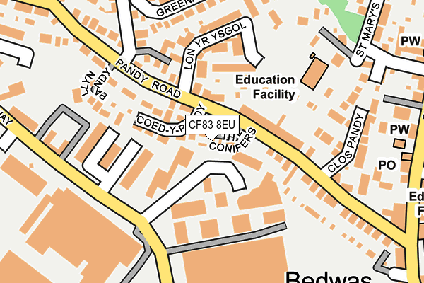 CF83 8EU map - OS OpenMap – Local (Ordnance Survey)