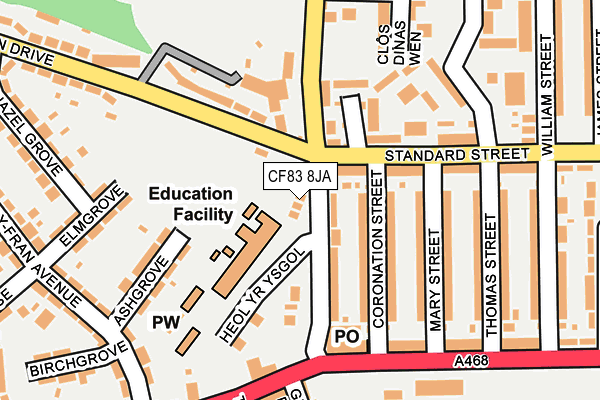 CF83 8JA map - OS OpenMap – Local (Ordnance Survey)