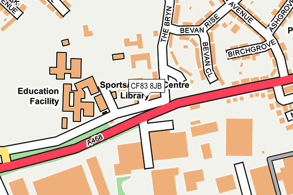 CF83 8JB map - OS OpenMap – Local (Ordnance Survey)