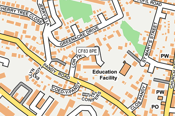 CF83 8PE map - OS OpenMap – Local (Ordnance Survey)