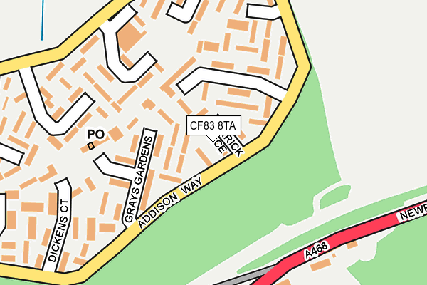 CF83 8TA map - OS OpenMap – Local (Ordnance Survey)
