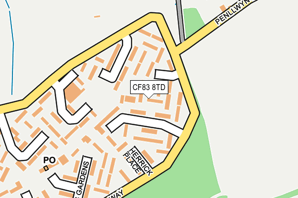 CF83 8TD map - OS OpenMap – Local (Ordnance Survey)