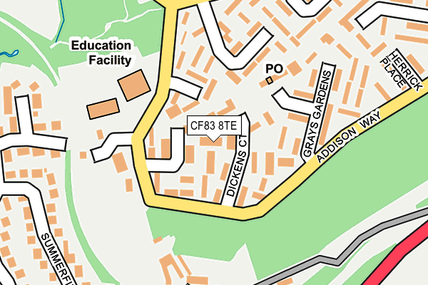 CF83 8TE map - OS OpenMap – Local (Ordnance Survey)