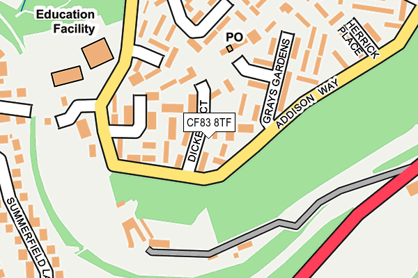 CF83 8TF map - OS OpenMap – Local (Ordnance Survey)