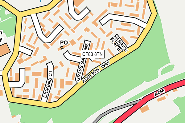 CF83 8TN map - OS OpenMap – Local (Ordnance Survey)