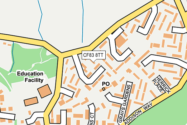 CF83 8TT map - OS OpenMap – Local (Ordnance Survey)