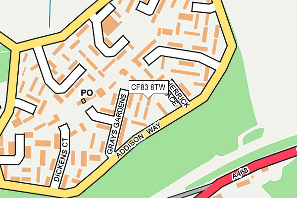 CF83 8TW map - OS OpenMap – Local (Ordnance Survey)