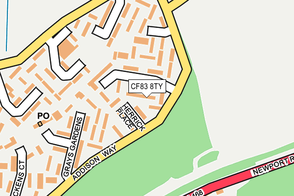 CF83 8TY map - OS OpenMap – Local (Ordnance Survey)