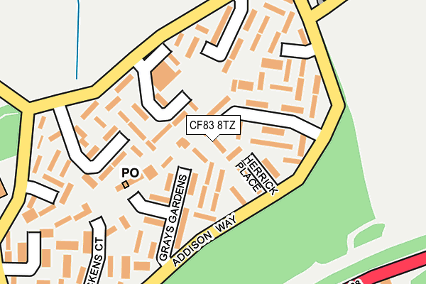 CF83 8TZ map - OS OpenMap – Local (Ordnance Survey)