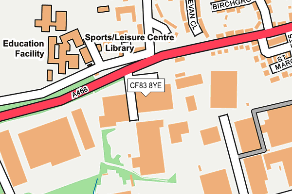 CF83 8YE map - OS OpenMap – Local (Ordnance Survey)