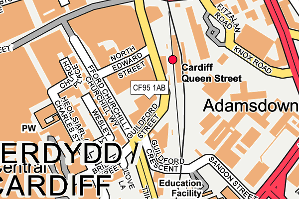 CF95 1AB map - OS OpenMap – Local (Ordnance Survey)