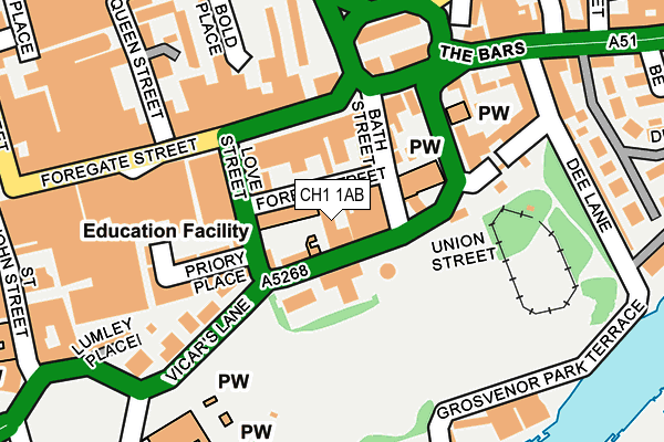 CH1 1AB map - OS OpenMap – Local (Ordnance Survey)