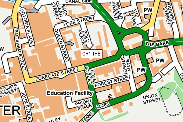 Map of CHESTER FOREGATE NEWS LIMITED at local scale