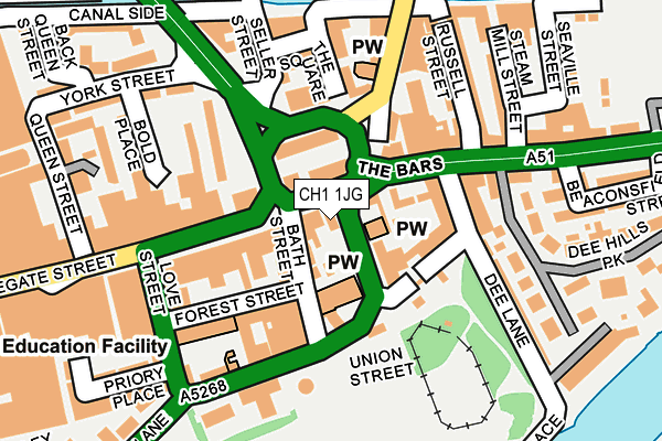 CH1 1JG map - OS OpenMap – Local (Ordnance Survey)