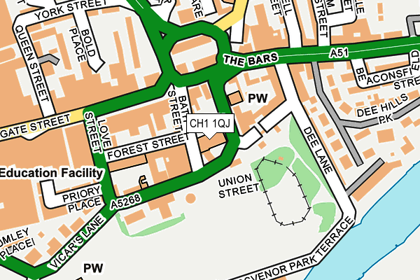 CH1 1QJ map - OS OpenMap – Local (Ordnance Survey)