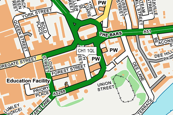 CH1 1QL map - OS OpenMap – Local (Ordnance Survey)