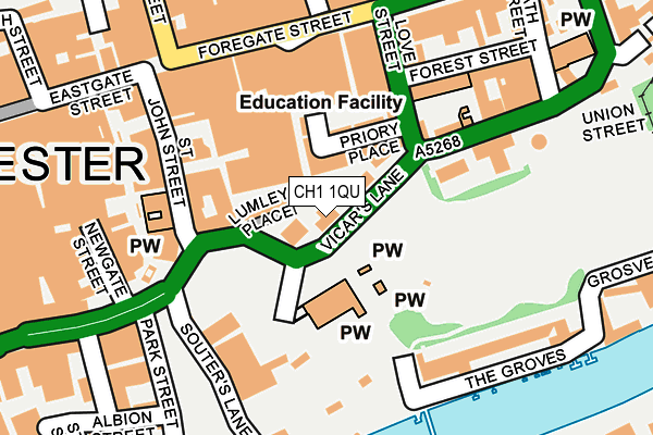 CH1 1QU map - OS OpenMap – Local (Ordnance Survey)