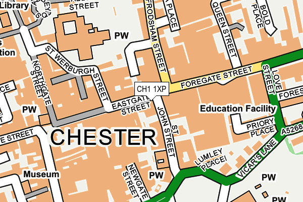 CH1 1XP map - OS OpenMap – Local (Ordnance Survey)