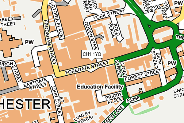 CH1 1YQ map - OS OpenMap – Local (Ordnance Survey)