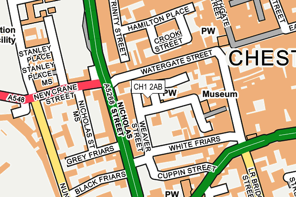 CH1 2AB map - OS OpenMap – Local (Ordnance Survey)