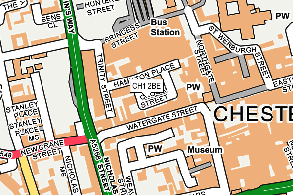 CH1 2BE map - OS OpenMap – Local (Ordnance Survey)