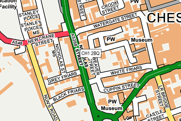 CH1 2BQ map - OS OpenMap – Local (Ordnance Survey)