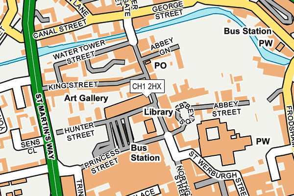 CH1 2HX map - OS OpenMap – Local (Ordnance Survey)