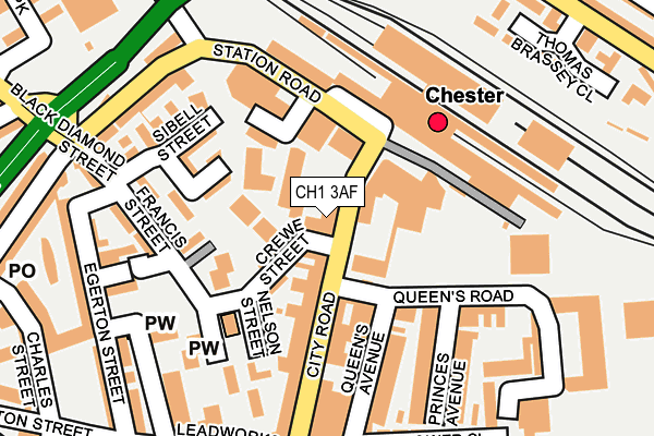 CH1 3AF map - OS OpenMap – Local (Ordnance Survey)