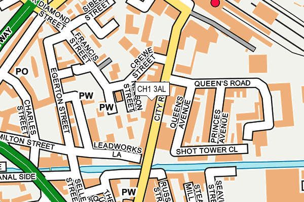 CH1 3AL map - OS OpenMap – Local (Ordnance Survey)