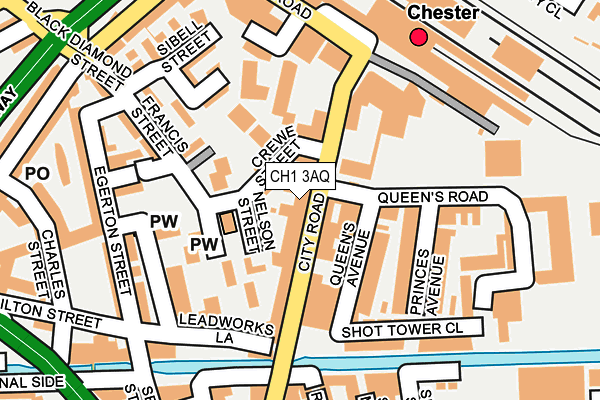 CH1 3AQ map - OS OpenMap – Local (Ordnance Survey)