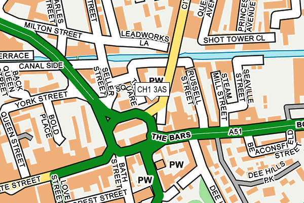 CH1 3AS map - OS OpenMap – Local (Ordnance Survey)