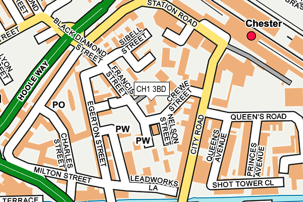 CH1 3BD map - OS OpenMap – Local (Ordnance Survey)