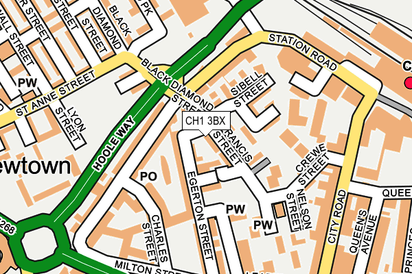 CH1 3BX map - OS OpenMap – Local (Ordnance Survey)