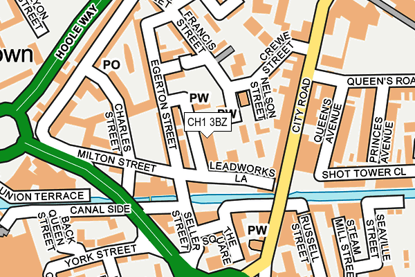 CH1 3BZ map - OS OpenMap – Local (Ordnance Survey)