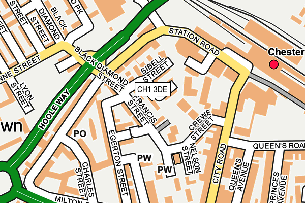 CH1 3DE map - OS OpenMap – Local (Ordnance Survey)