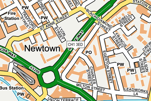 CH1 3ED map - OS OpenMap – Local (Ordnance Survey)