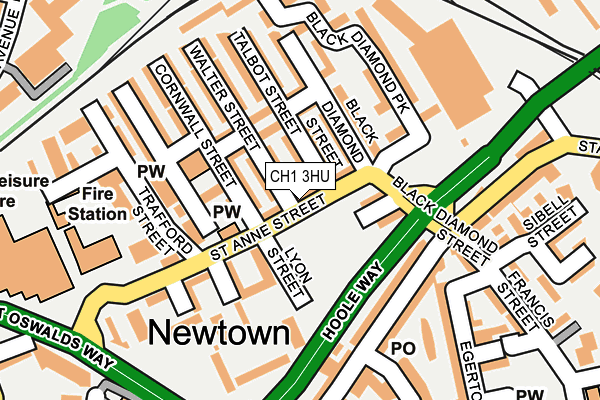 CH1 3HU map - OS OpenMap – Local (Ordnance Survey)