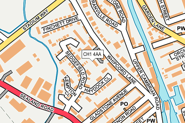 CH1 4AA map - OS OpenMap – Local (Ordnance Survey)