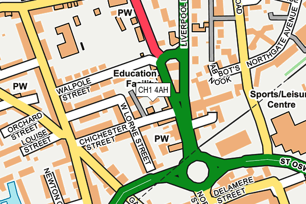 CH1 4AH map - OS OpenMap – Local (Ordnance Survey)