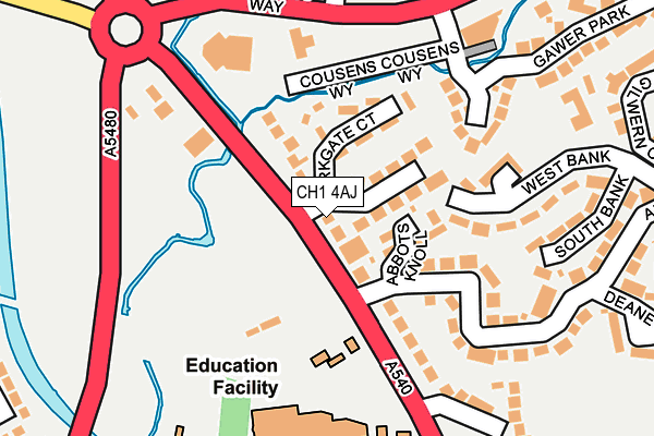 CH1 4AJ map - OS OpenMap – Local (Ordnance Survey)