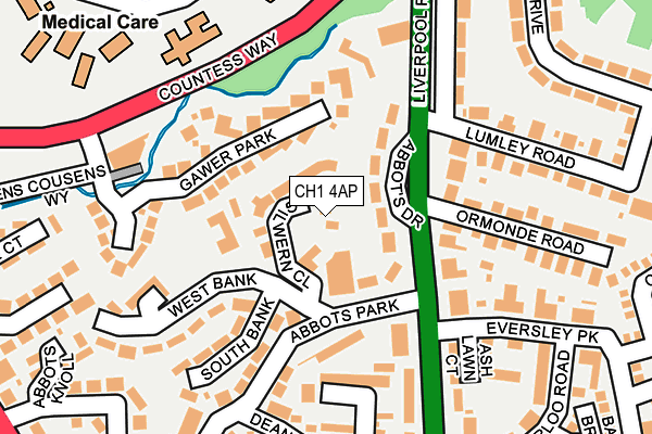 CH1 4AP map - OS OpenMap – Local (Ordnance Survey)