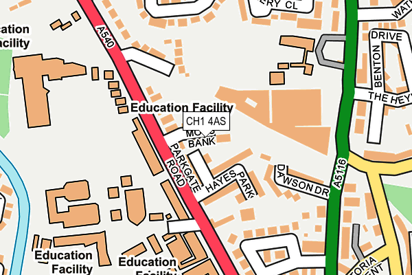 CH1 4AS map - OS OpenMap – Local (Ordnance Survey)