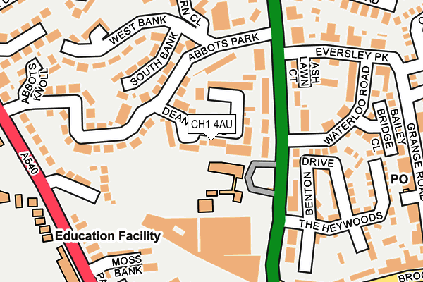 CH1 4AU map - OS OpenMap – Local (Ordnance Survey)