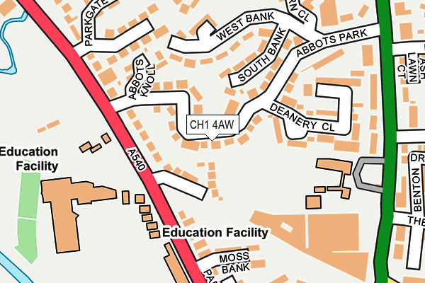 CH1 4AW map - OS OpenMap – Local (Ordnance Survey)