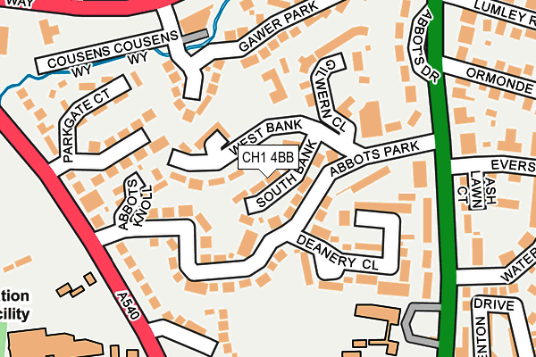 CH1 4BB map - OS OpenMap – Local (Ordnance Survey)