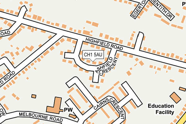 CH1 5AU map - OS OpenMap – Local (Ordnance Survey)