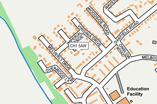CH1 5AW map - OS OpenMap – Local (Ordnance Survey)