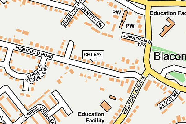CH1 5AY map - OS OpenMap – Local (Ordnance Survey)